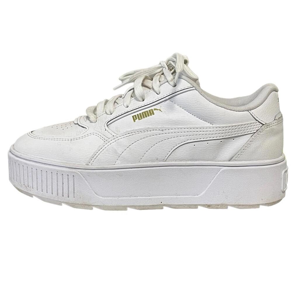 White Karmen Rebelle Platform chunky leather Pumas size‎ 9.5
